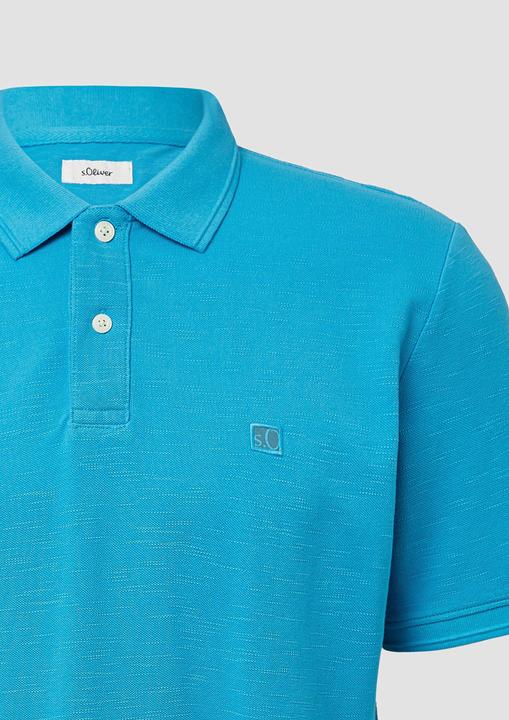 Actual product image S.Oliver Polo-Shirt Poloshirt mit kleinem Labelpatch und Flammgarnstruktur (XXL)