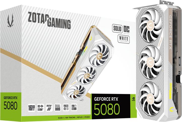 Image du produit Zotac GeForce RTX 5080 Solid OC White Edition (16 Go)