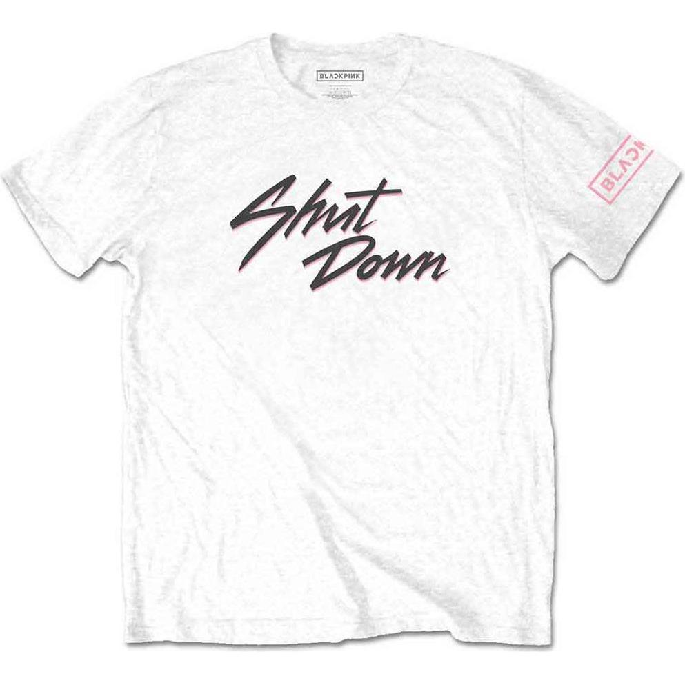 BlackPink, Donne, Maglietta, Shut Down, Bianco, (S)