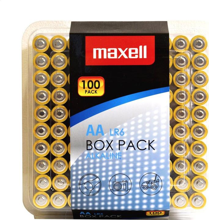 Immagine prodotto Maxell LR6 AA Box (100 pz., AA / LR6 / LR06 / Mignon / R6 / R14505, 2500 mAh)