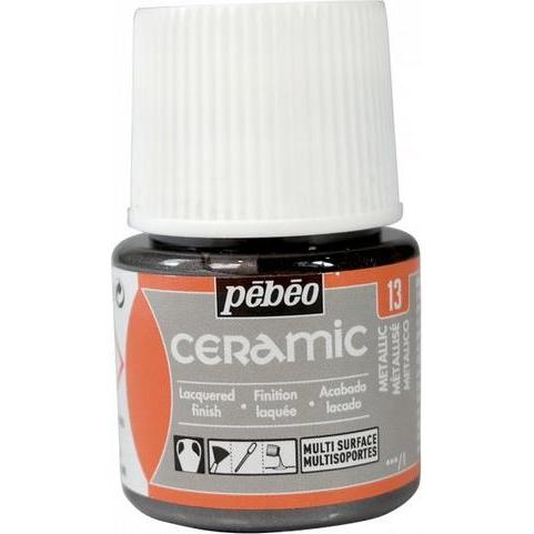 Pebeo, Künstlerfarbe + Bastelfarbe, Keramikfaben (Metall, 45 ml)