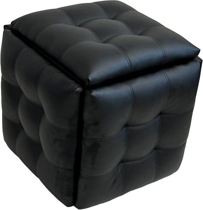 Produktbild Go Gift 5-in-1 Pouffe-Transformer - 5 Hocker in 1 Pouffe schwarzes Eco-Leder