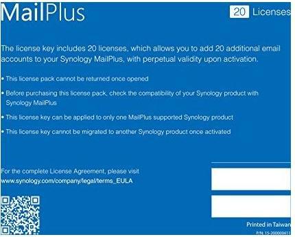 Produktbild Synology MailPlus 20 Licenses