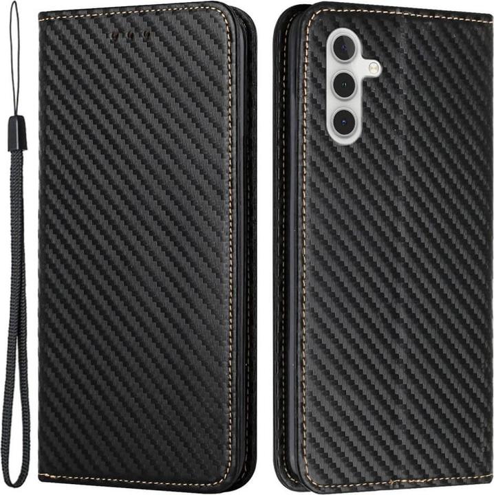 Produktbild Cover-Discount Galaxy A35 - Carbon Look Flip Case schwarz (Samsung Galaxy A35)