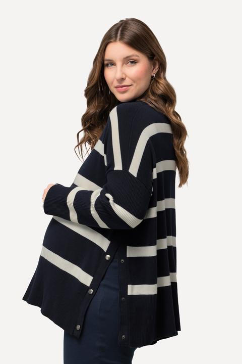 Immagine prodotto Ulla Popken Bellieva Pullover, oversized, Seitennähte mit Druckknöpfen, Stehkragen, Langarm (50, 52)