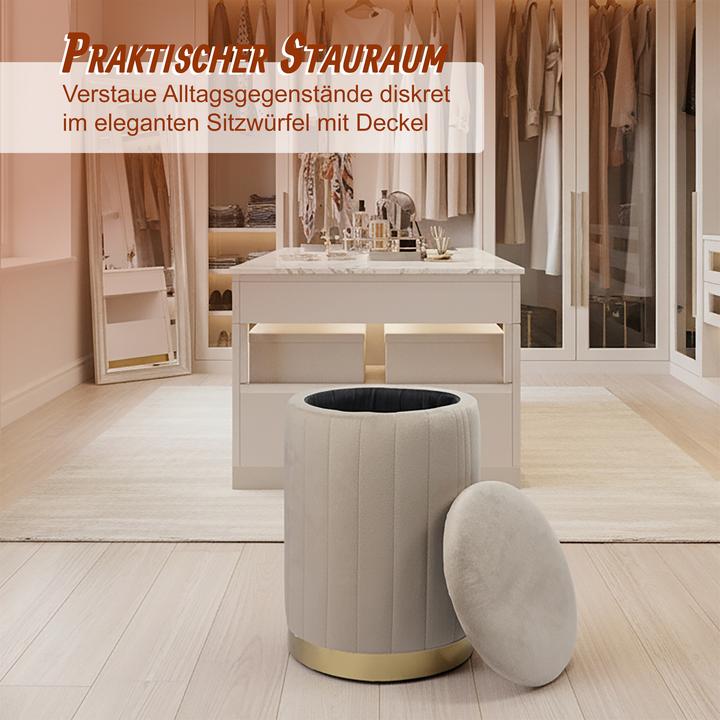 Image du produit Relaxdays Hocker aus Samt mit Stauraum