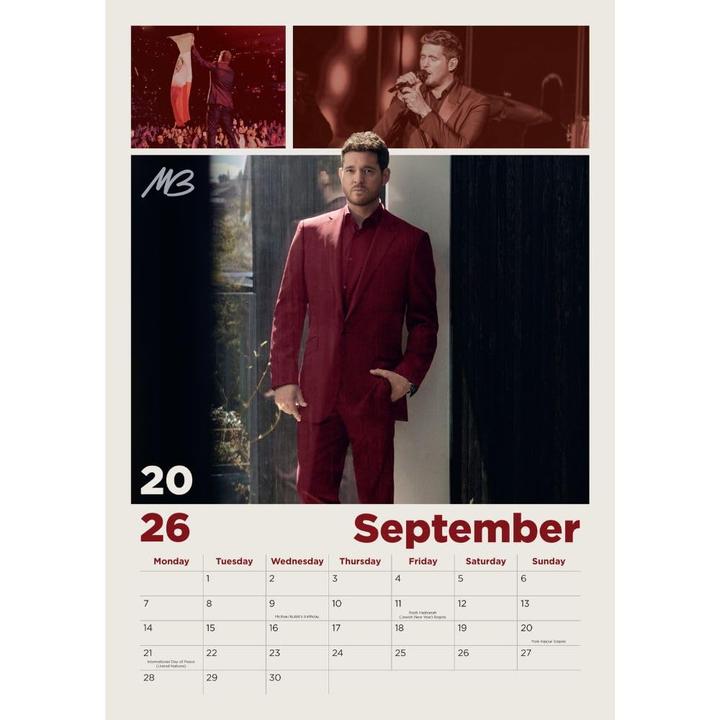 Actual product image Michael Buble 2026 A3 Wall Calendar (A3)
