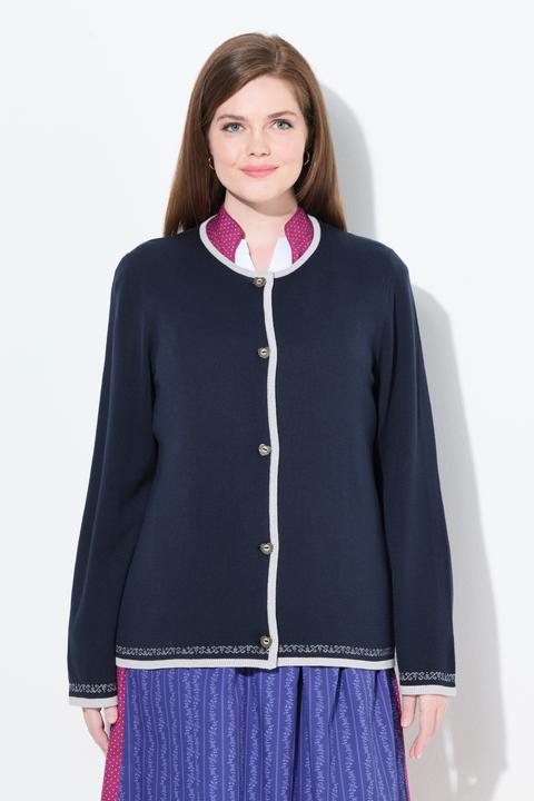 Actual product image Ulla Popken Strickjacke, Trachtenknöpfe, Rundhals, Langarm (62)