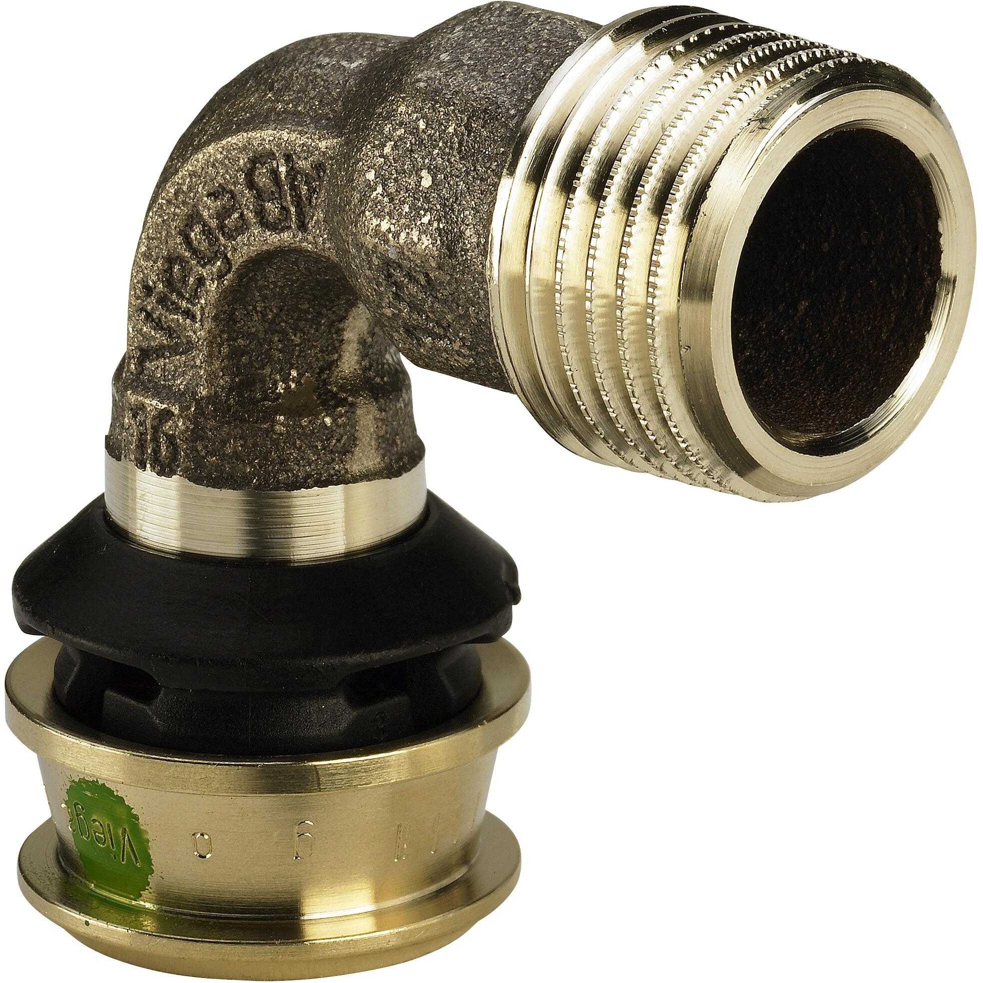 Viega, Rohrverbindungstechnik, Raxofix Übergangsbogen 90° 16 x 12" Muffe/Nippel Rotguss (Winkelverbindung)