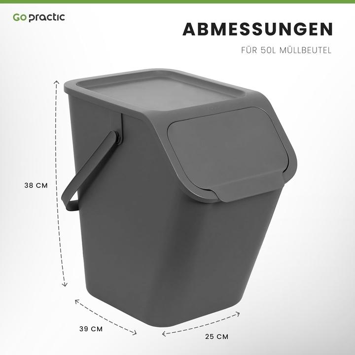 Immagine prodotto Go Practic 5-teiliges Küchen-Mülltrennsystem mit Komposter (4x25 l + 1x4,5 l) (104.50 l)