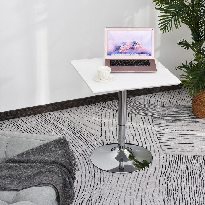 Produktbild Swisshandel24 Stehtisch, höhenverstellbar, quadratisch, Stahl Weiss 60 x 60 x 71-92 cm