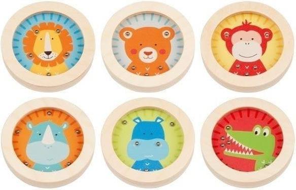 Wooden patience game with steel balls, zoo