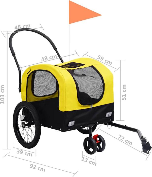 Produktbild vidaXL Fahrradanhänger Haustiere