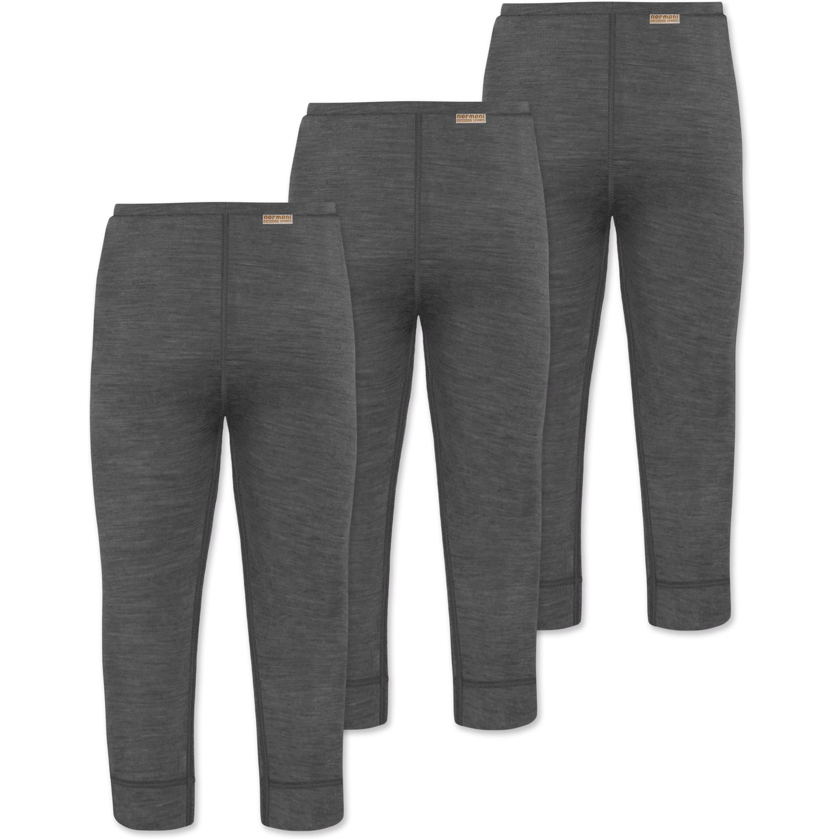 Thumbnail - Normani, Herren, Funktionsunterhose, 3er Pack Baby Merino Lange Unterhose „Tutira" - 9505 (68), Grau, 68