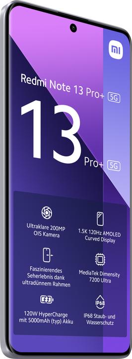 Productafbeelding Xiaomi Redmi Note 13 Pro+ 5G 8+256 Aurora Paars (256 GB, Aurora Paars, 6.67", Dubbele SIM, 5G)