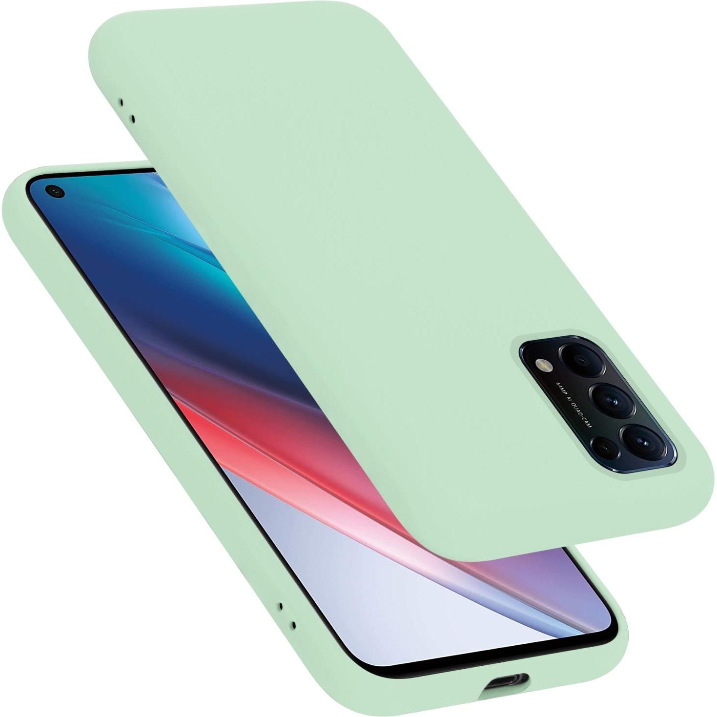 Cadorabo TPU Liquid Silicone Case Hülle (Oppo Find X3 Lite), Smartphone Hülle, Grün