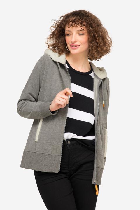Actual product image Laurasøn Hoodie-Jacke, Sweat, Kapuze innen aus Teddy, Langarm, aus recyceltem Polyester (XL)