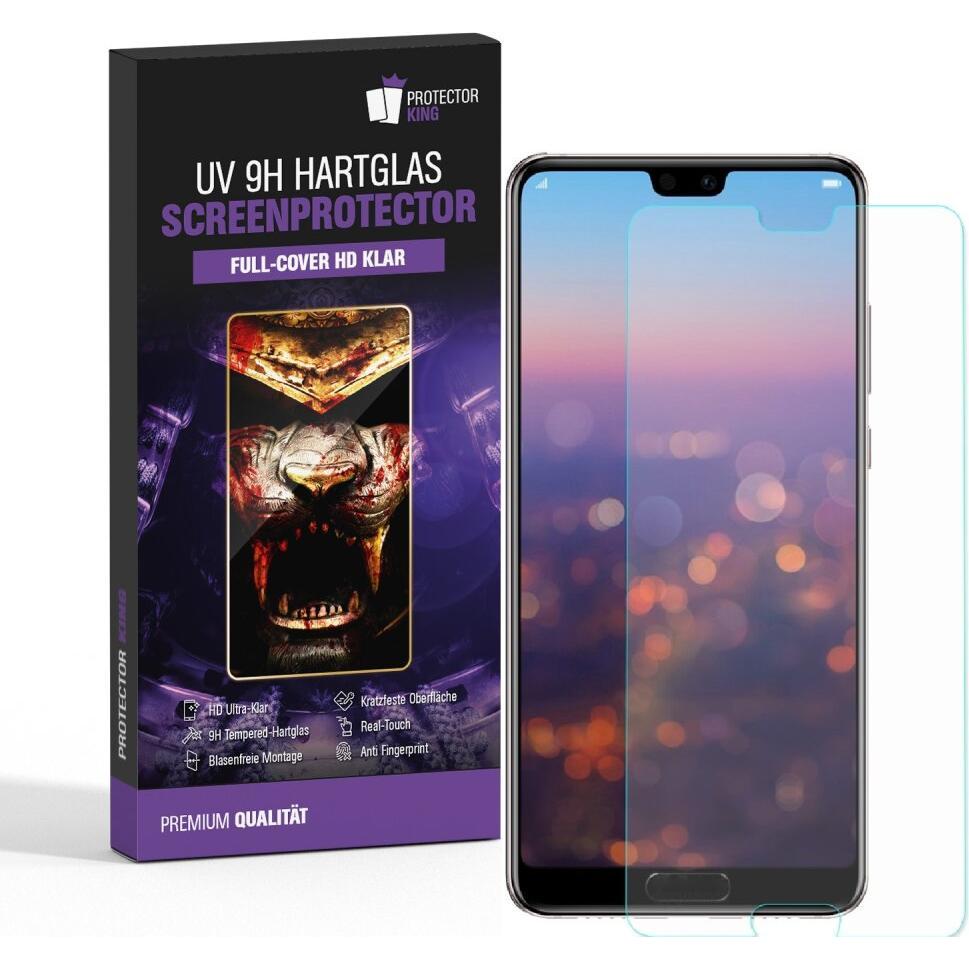 Protectorking 2x UV Liquid Echtes Tempered 9H Panzerhartglas 3D KLAR (5 Stück, Huawei P20 Pro), Smartphone Schutzfolie