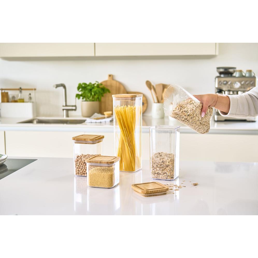 Thumbnail - Zeller Present Vorratsdose m. Bambusdeckel, 500 ml, Kunststoff, Vorratsbehälter, Transparent