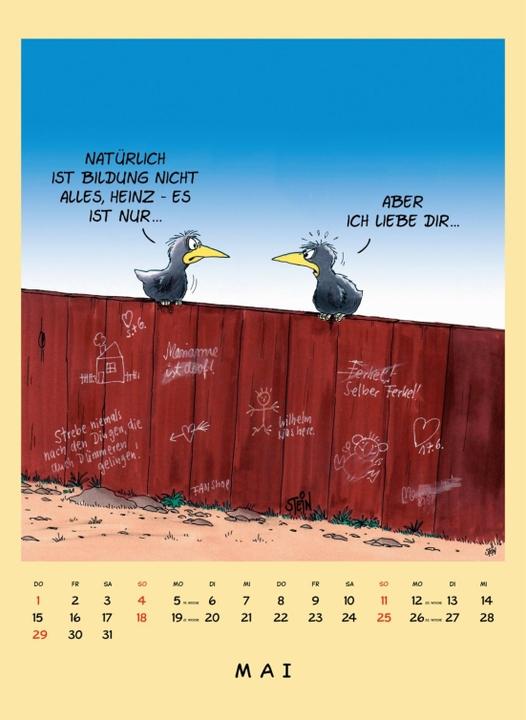 Actual product image Uli Stein Tierisch grosser Kalender 2025: monthly calendar for the wall in large format (German)
