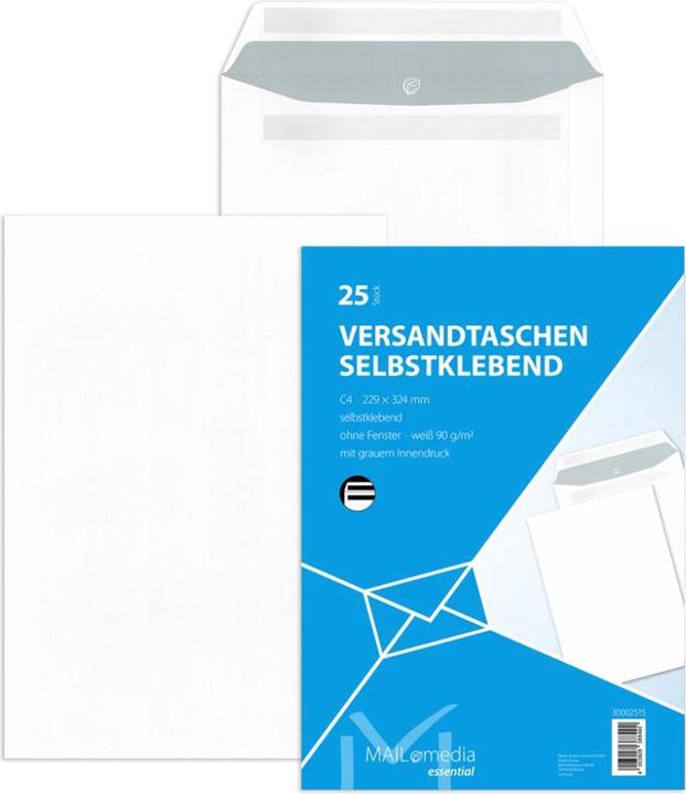 Mailmedia Envelope white, C4, without window, self-adhesive (25 pcs.)