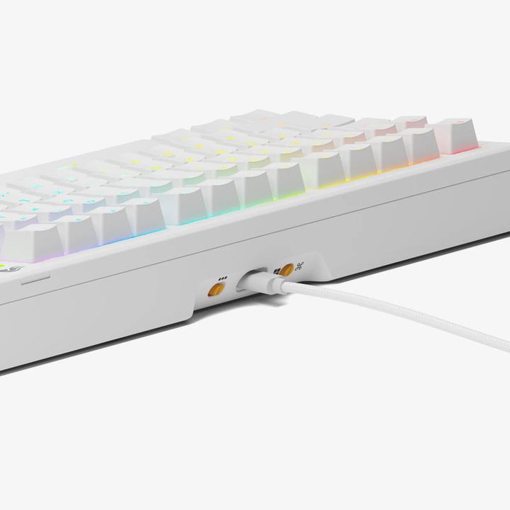 Produktbild Glorious GMMK 3 75 % Custom Gaming-Tastatur - Pre-Built, ANSI (US), Fox Switches, weiss (US, Kabelgebunden)