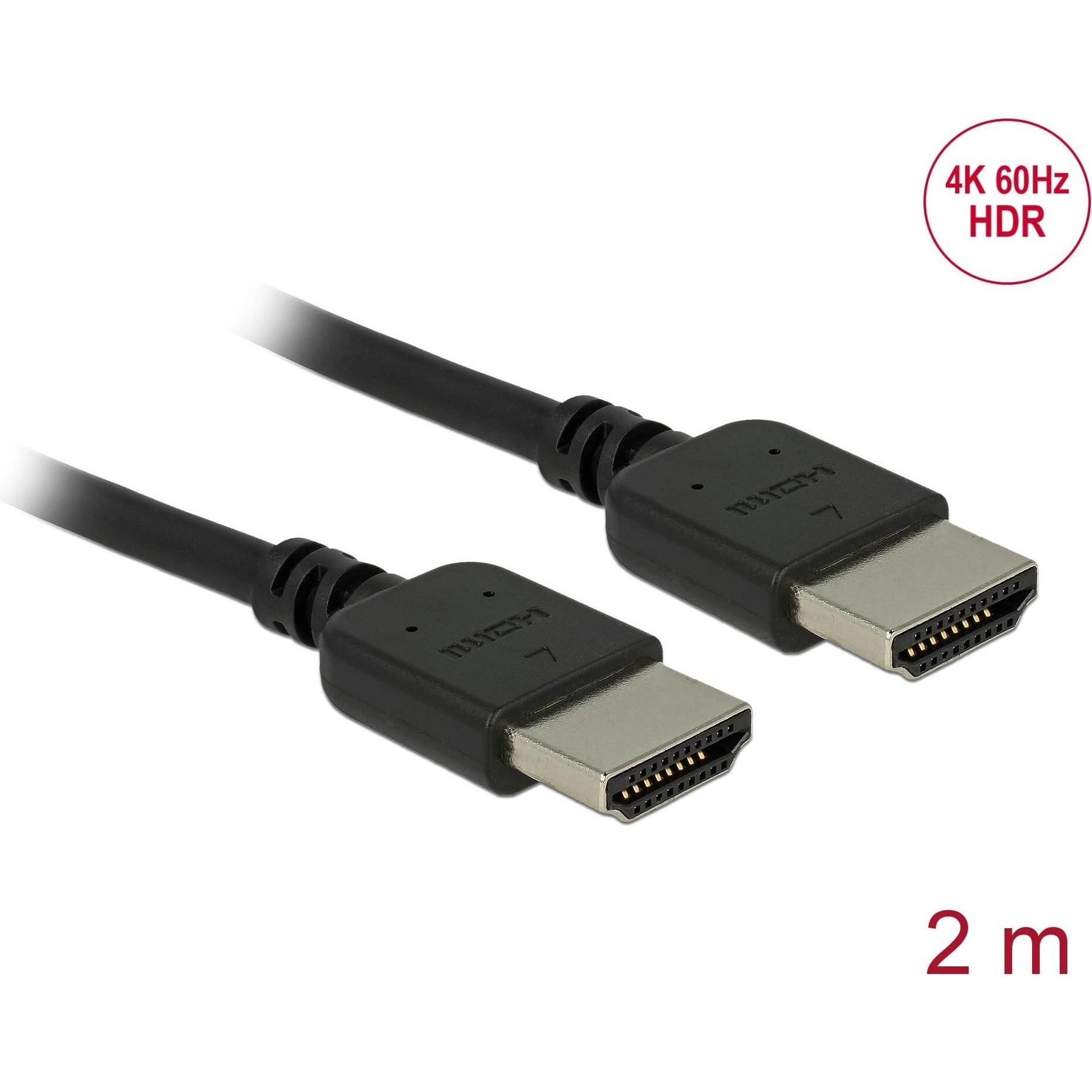 Delock HDMI (Typ A) — HDMI (Typ A) (2 m, HDMI), Video Kabel