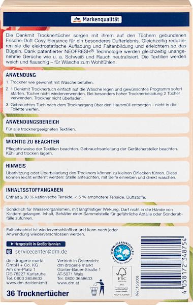 Nährwerte und Zutaten dm Denkmit Cosy Elegance (Waschtücher)