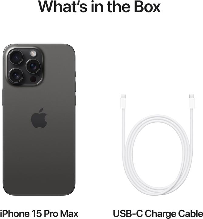 Actual product image Apple iPhone 15 Pro Max (1000 GB, Black Titanium, 6.70", SIM + eSIM, 5G)