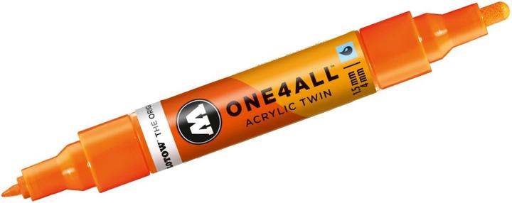 Produktbild Molotow Marqueur pour Maquettes - One4All Twin - Acrylique Orange Fluo Phospho. - 1,5/4mm - -218 - 15 cm (Orange, 4 mm, 1 x)