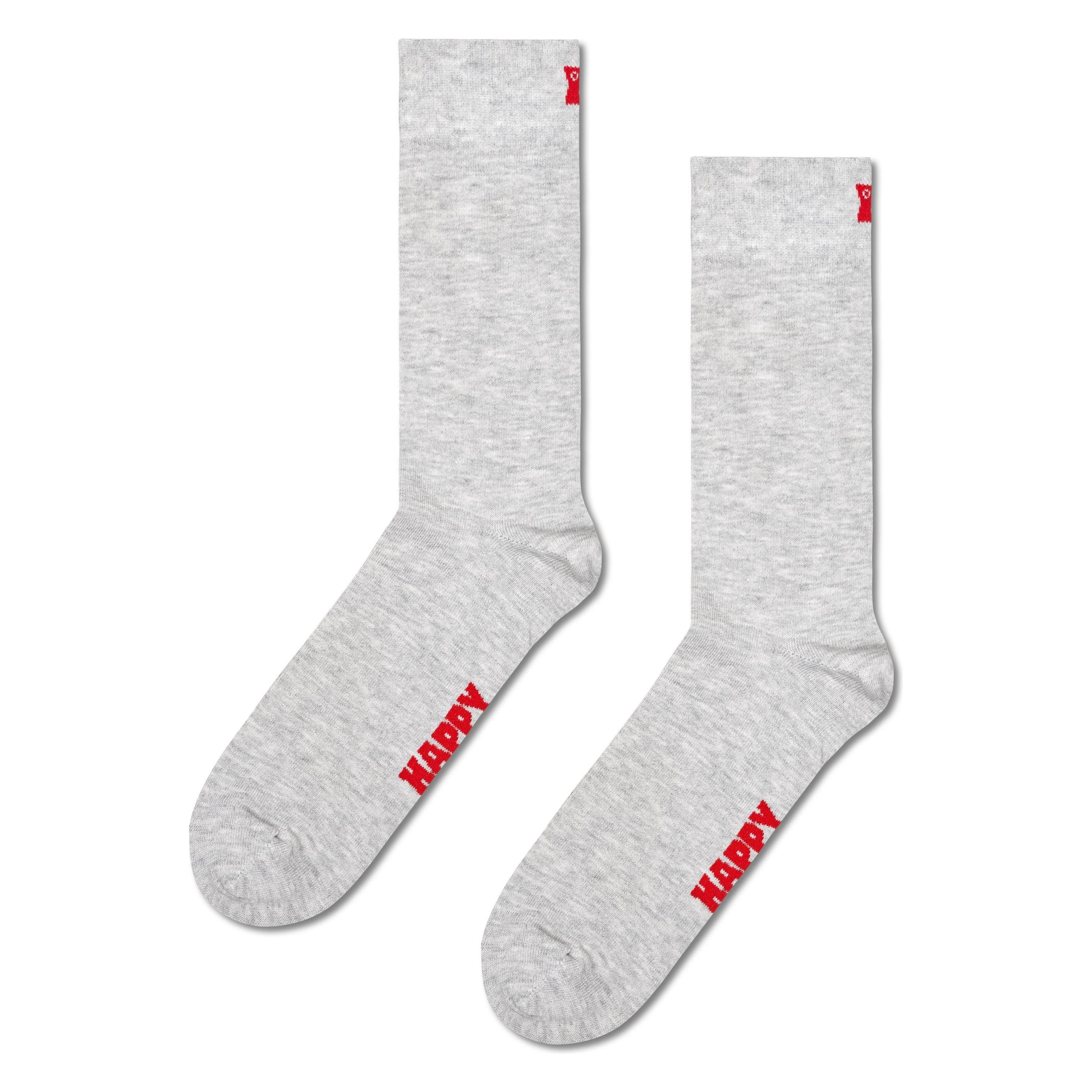 Happy Socks, Unisex, Socken, Solid Sock, Grau, Mehrfarbig, (36 - 40)