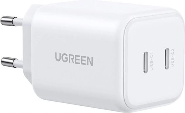Produktbild Ugreen - Wall Charger X526 (65154) - 2x USB-C, GaN, Fast Charger, 45W - White (45 W, 2 Ports)
