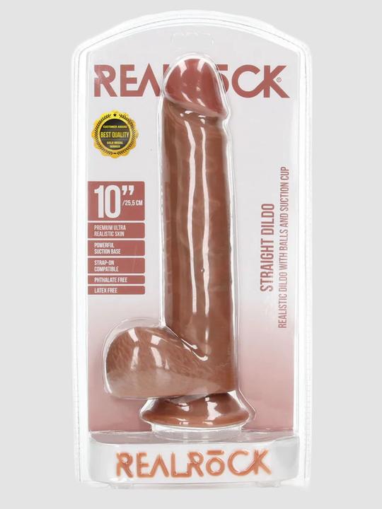 Image du produit RealRock Dildo with Balls and Suction Cup - 10"/ 25,5 cm