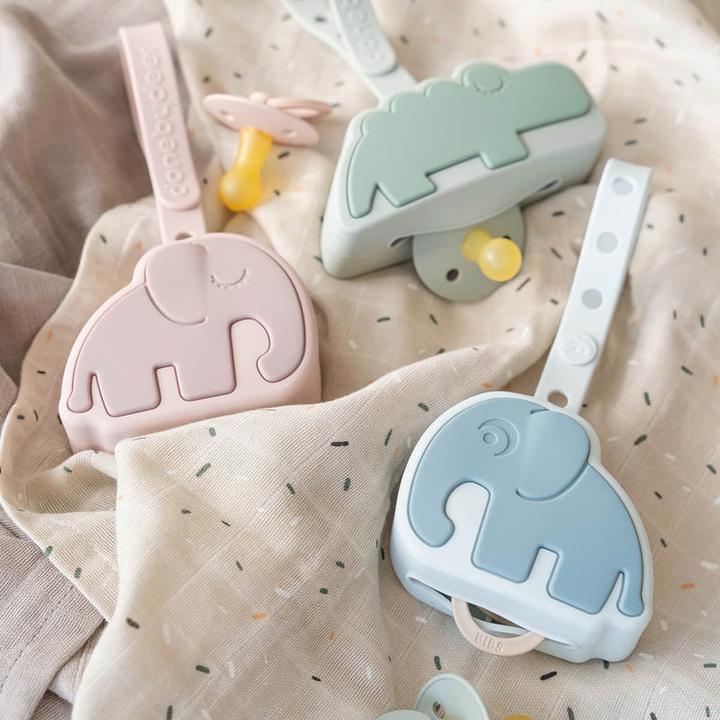 Actual product image Done by Deer Silicone dummy holder, Elphee blue
