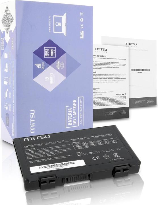Actual product image Mitsu BATTERY BC/AS-K50 (ASUS 4400 MAH 49 WH) - Battery (6 Cells, 4400 mAh)