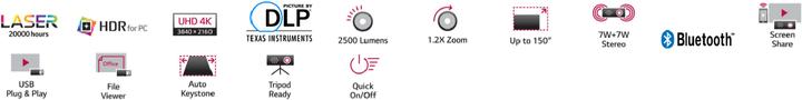 Actual product image LG Hu80kg (4K, 2500 lm, 1.3:1)