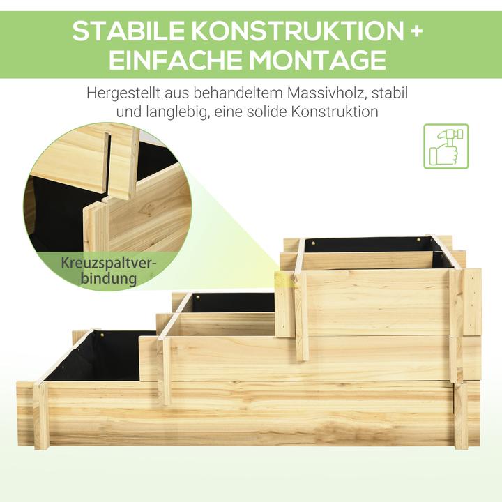 Produktbild Outsunny Stufenbeet mit Holzrahmen