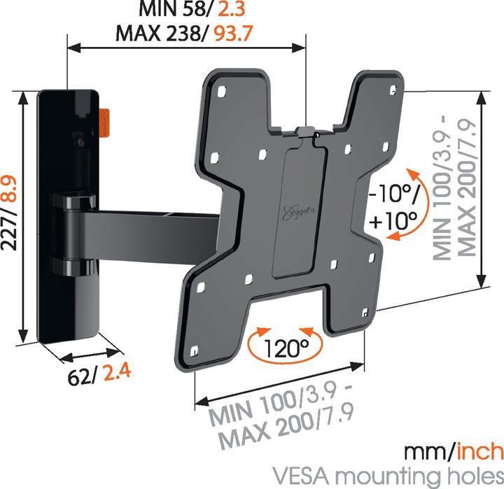Produktbild Vogels Wall 3125 (Wand, 40", 15 kg)