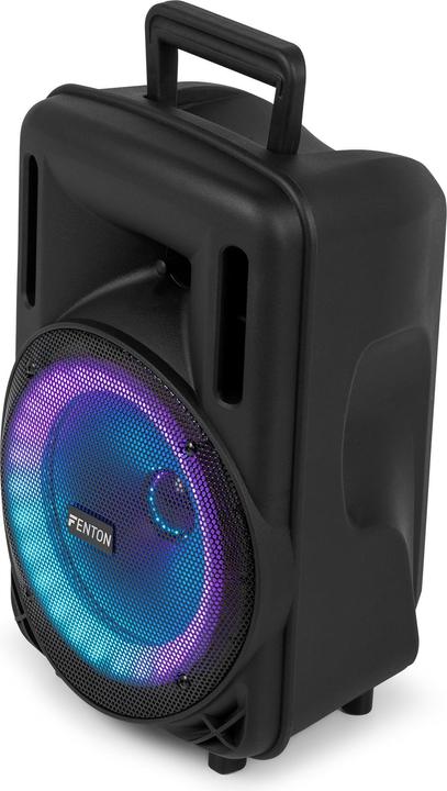 Actual product image Fenton Speaker Bluetooth - FT08LED MK2 karaoke box met LEDâ€™s, accu en microfoon - Voor (Active)