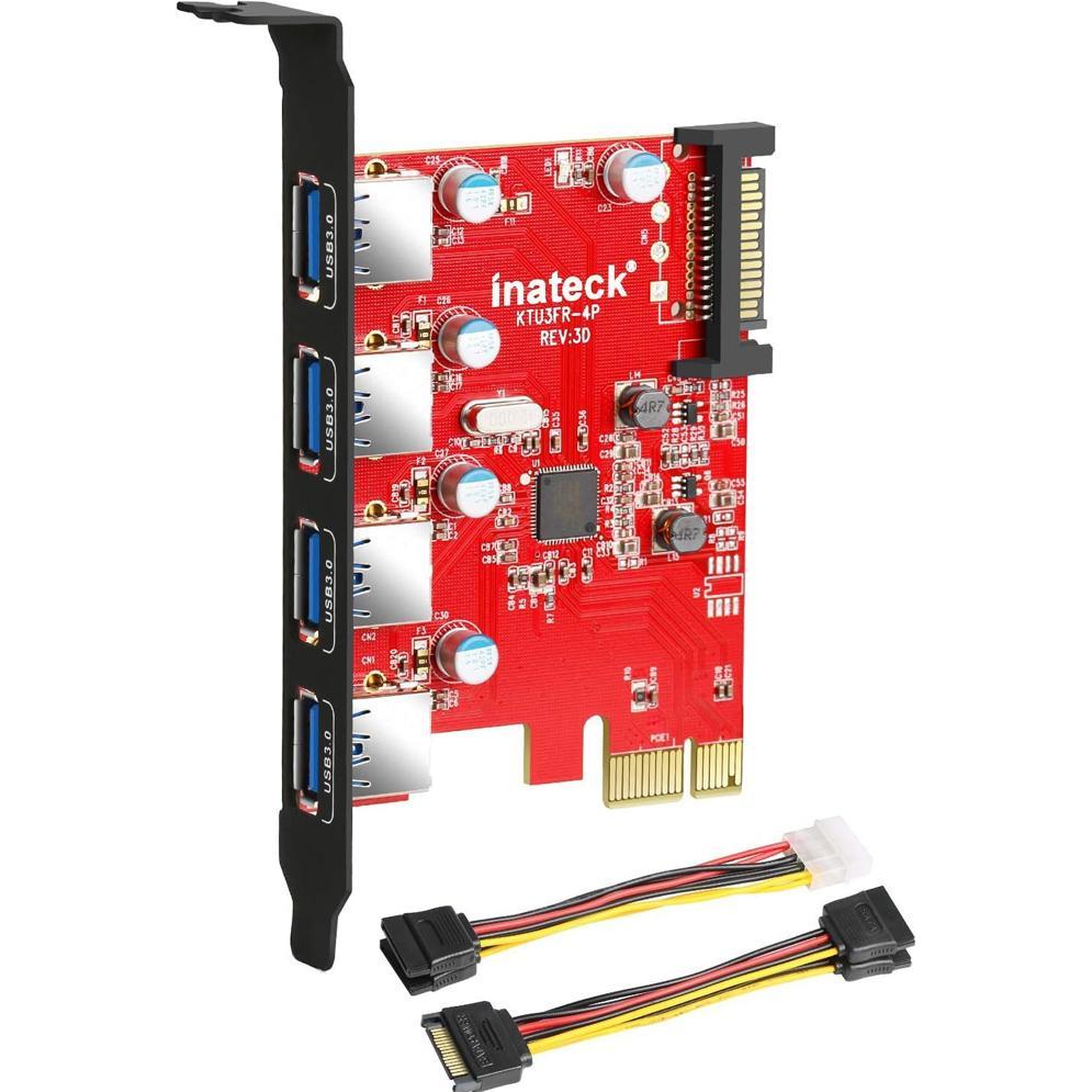 Inateck USB 3.0 PCIe Karte 4 Anschlüsse 15 pin SATA, Scheda controller