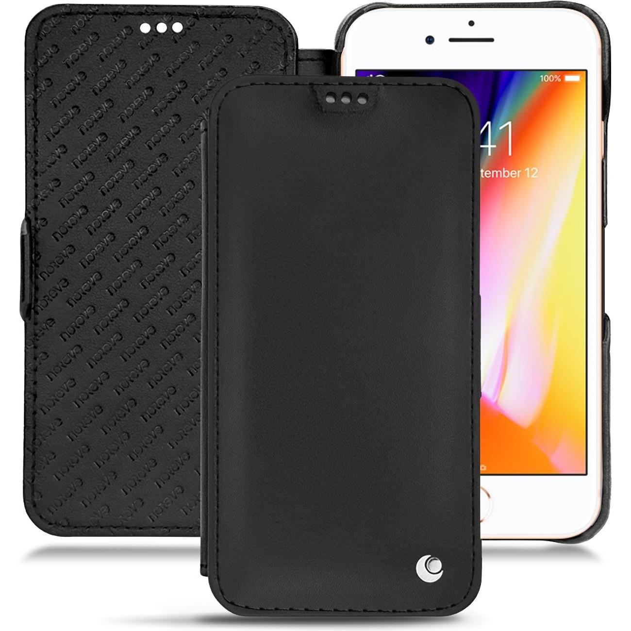 Noreve Lederschutzhülle horizontal (Apple iPhone 8), Smartphone Hülle, Schwarz