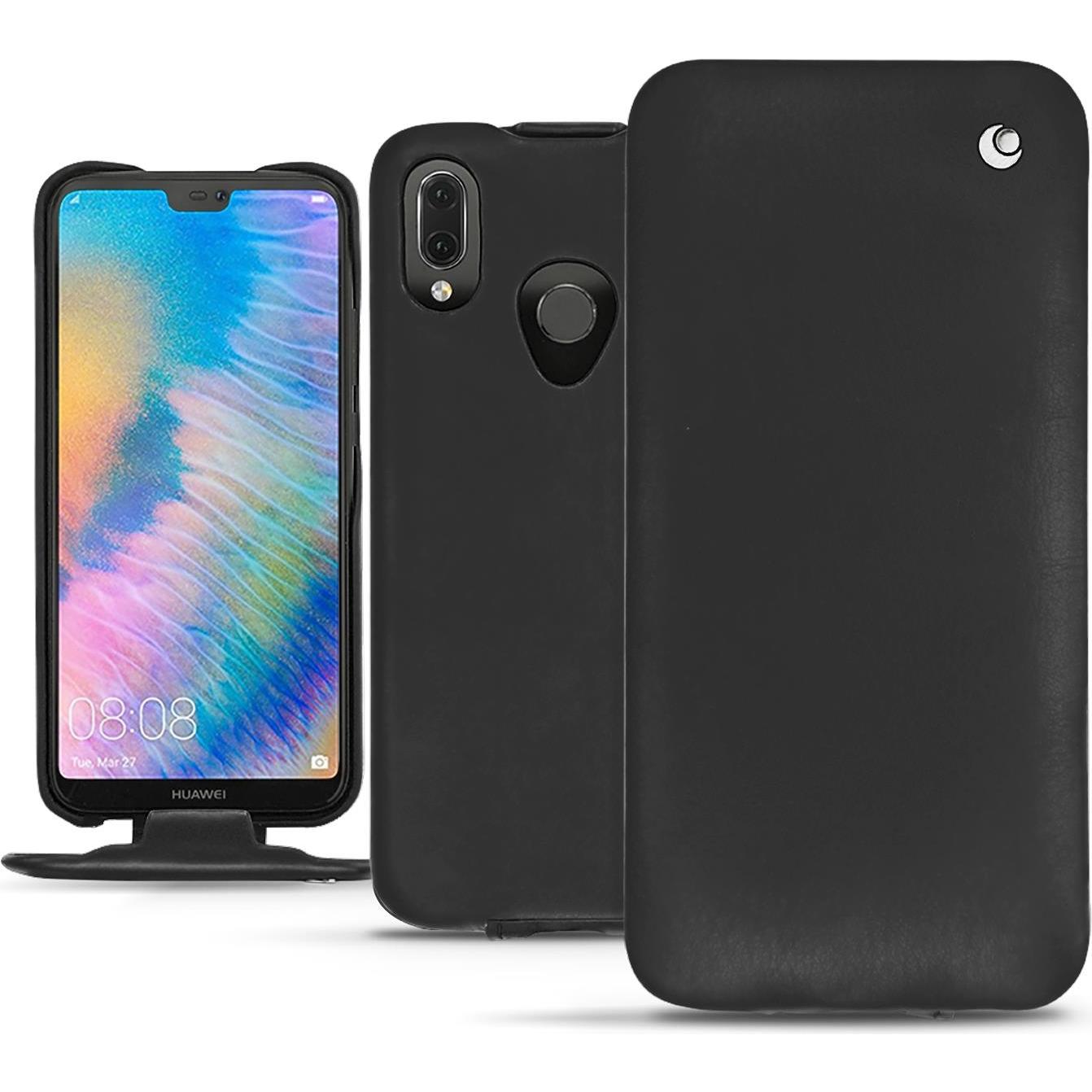 Noreve Lederschutzhülle vertikal (Huawei P20 Lite), Smartphone Hülle, Schwarz