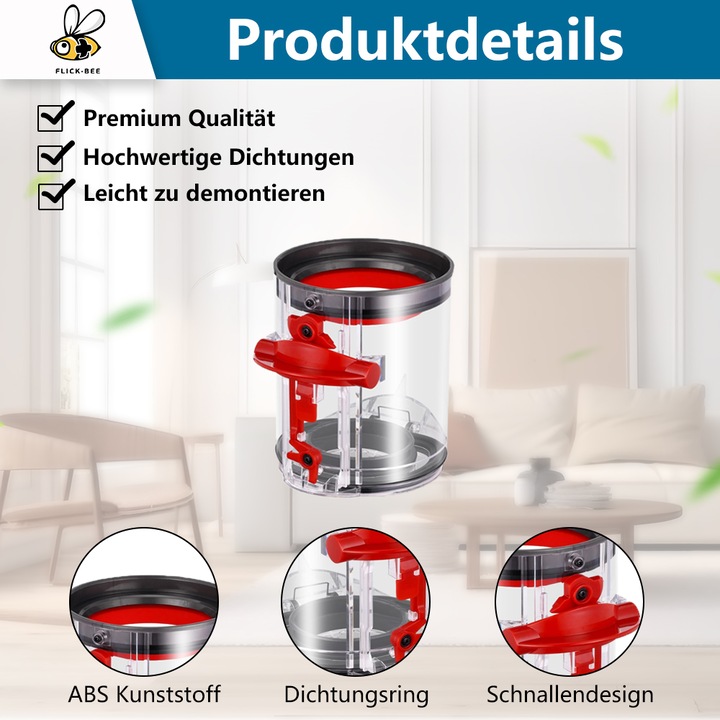 Produktbild Flickbee dust container for Dyson V12 - replaces 965272-01