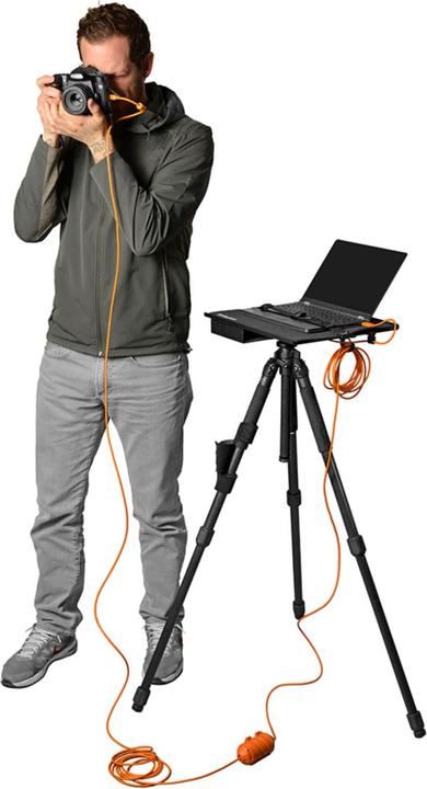 Actual product image Tether Tools USB-C 3.0 Kabel, USB-C / Micro-B, 9.4m gerade zu rechtwinklig, 9.4 m, Orange (9.40 m)