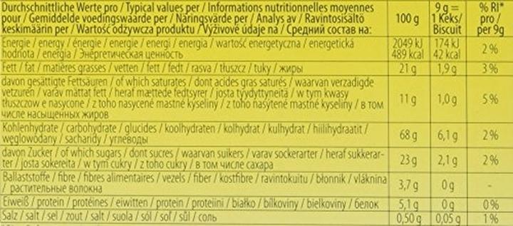 Valeurs nutritives et ingrédients Schär biscuit au chocolat (1 pcs, 150 g)