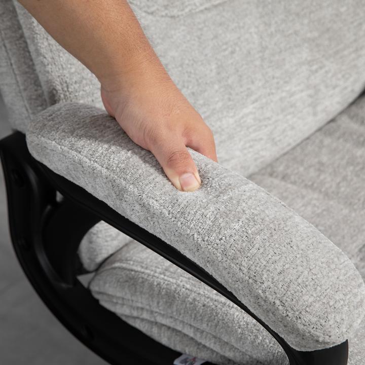 Produktbild Homcom Bürostuhl Polyester, Schaumstoff Hellgrau