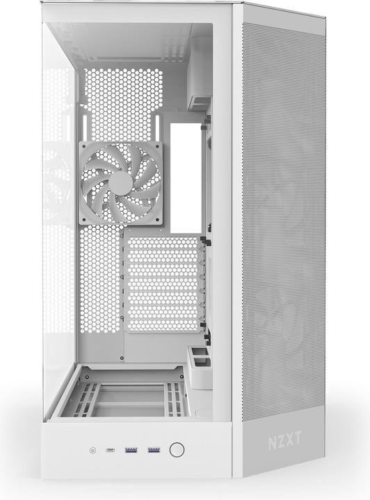 Productafbeelding NZXT H9 Flow (2025) All White Midi Tower ATX Gaming Gehäuse weiss mit Glasfenster (ATX, Mini-ITX, mATX)