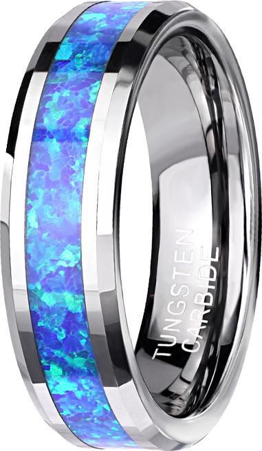 Immagine prodotto Star Piercing Anello in argento con bordi smussati al centro Opal (61)