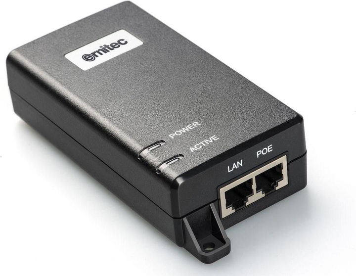 Actual product image Ernitec 1 CH 60W GIGABIT POE injector (802.3at (PoE+), 802.3af (PoE), 802.3bt (PoE++), 60 W)