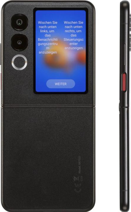 Actual product image Nubia Flip 2 5G 8GB/256GB Schwarz (256 GB, Night Black, 6.90", Dual SIM, 5G)